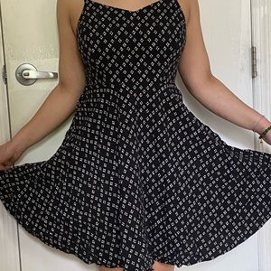 Black and white skater dress